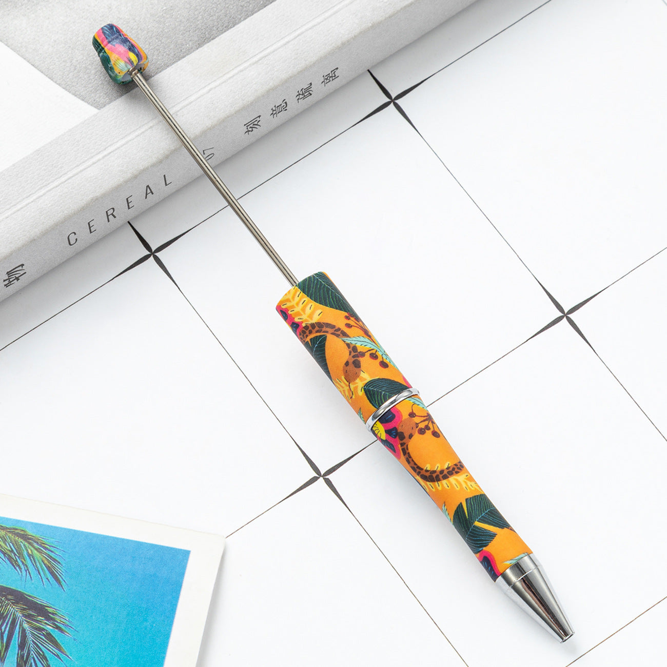 Wholesale Beadable Pens Cow Print Leopard Print Christmas Plastic Pen DIY for Beaded